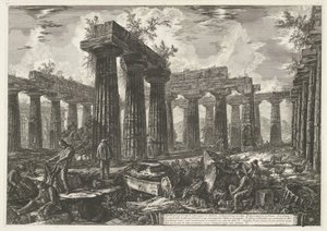 Basilika von Paestum in Paestum von Giovanni Battista Piranesi