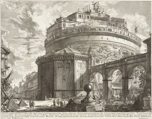 Blick auf das Mausoleum des Aelius Hadrianus (Engelsburg) von Giovanni Battista Piranesi