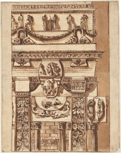 Fantasie einer Fassade mit bizarren Ornamenten von Giovanni Battista Piranesi