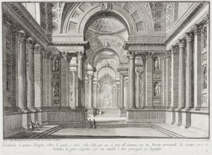 Imaginärer antiker Tempel im Stil derer, die zu Ehren der Göttin Vesta erbaut wurden von Giovanni Battista Piranesi
