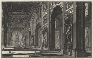 Innenansicht der Basilika San Giovanni in Laterano (aus: Vedute di Roma) von Giovanni Battista Piranesi