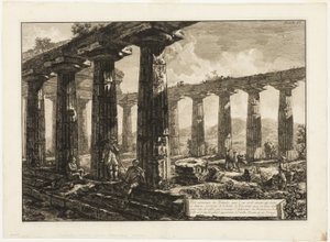Innenansicht des Tempels, der angeblich Juno gewidmet war, aus Verschiedene Ansichten von Paestum
