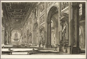 Innenansicht der Basilika St. Johannes im Lateran, aus Ansichten von Rom von Giovanni Battista Piranesi