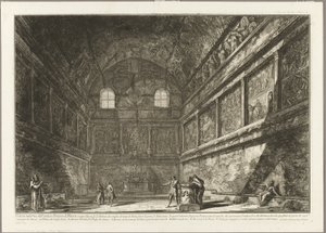 Innenansicht des antiken Tempels des Bacchus, jetzt die Kirche von S. Urbano, zwei Meilen von Rom entfernt, aus Ansichten von Rom
