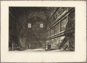 Innenansicht des antiken Tempels des Bacchus, jetzt die Kirche von S. Urbano, zwei Meilen von Rom entfernt, aus Ansichten von Rom