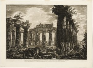 Innenansicht des sogenannten College des Anfictions, aus Verschiedene Ansichten von Paestum