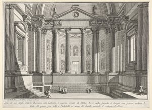 Tafel 9: Säulenhalle nach dem Brauch der alten Römer, und Nischen geschmückt..., 1743