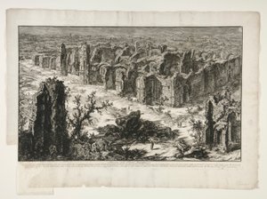 Ruinen der Antoninischen Thermen, aus Vedute di Roma von Giovanni Battista Piranesi
