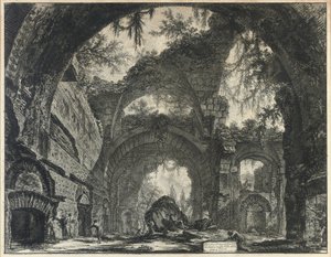 Ruinen einer Galerie von Statuen in der Villa Adriana in Tivoli von Giovanni Battista Piranesi