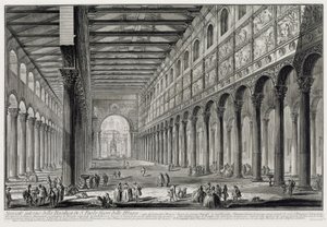Schnitt durch das Innere der Basilica San Paolo fuori le Mura (aus: Vedute di Roma) von Giovanni Battista Piranesi