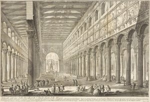 Schnitt durch das Innere der Basilika Sankt Paul vor den Mauern von Giovanni Battista Piranesi