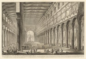 Querschnitt des Inneren der Basilika S. Paolo fuori delle Mura