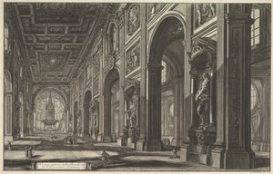 St. Giovanni in Laterano, Innenansicht, aus "Vedute di Roma"