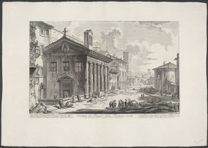 Tempel des Portunus in Rom von Giovanni Battista Piranesi