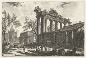 Tempel des Saturn in Rom (Ansichten von Rom) (Vedute di Roma disegnate ed incise da Giambattista Piranesi architetto Veneziano)