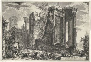 Tempel der Vesta und der Tempel der Tiburtinischen Sibylle in Tivoli von Giovanni Battista Piranesi