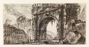 Der Augustusbogen in Rimini, aus der Reihe „Einige Ansichten von Triumphbögen und anderen Denkmälern“ von Giovanni Battista Piranesi