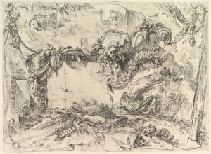 Die monumentale Tafel, aus Grotteschi Grotesken, ca. 1748