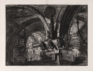 Der Pier mit einer Lampe, Platte 15 aus Carceri von Giovanni Battista Piranesi