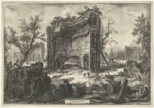 Thermen von Trajanus in Rom, Veduta degli Avanzi delle Fabbriche del Secondo Piano delle Terme di Tito, Gezichten op Rome, Vedute di Roma disegnate ed incise da Giambattista Piranesi architetto Veneziano