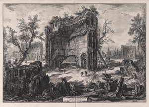 Ansicht der Überreste der Gebäude im zweiten Stock der Thermen des Titus, aus Ansichten von Rom
