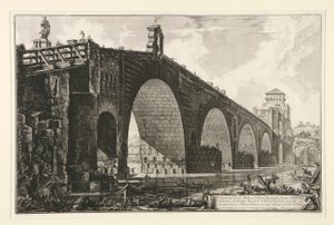 Veduta del Ponte Molle sul Tevere due miglia lontan da Roma (Ansicht der Milvischen Brücke über den Tiber zwei Meilen außerhalb Roms), aus Vedute di Roma