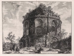 Ansicht des sogenannten Tempels des Hustens an der Via Tiburtina, eine Meile von Tivoli entfernt, aus Vedute di Roma (Ansichten von Rom)