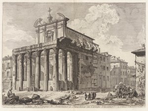 Ansicht des Tempels von Antoninus und Faustina im Forum Romanum, aus Vedute di Roma von Giovanni Battista Piranesi
