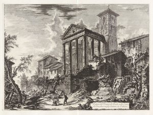 Ansicht des Herkulestempels in der Stadt Cori, zehn Meilen von Velletri entfernt, aus „Ansichten von Rom“ von Giovanni Battista Piranesi