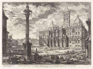 Ansicht der Basilika Santa Maria mit ihren zwei Flügeln, aus Vedute di Roma von Giovanni Battista Piranesi