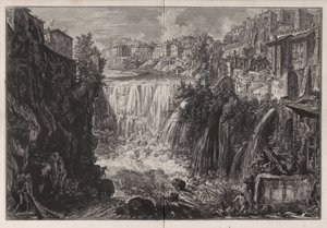 Ansicht des Wasserfalls von Tivoli, aus Ansichten von Rom von Giovanni Battista Piranesi