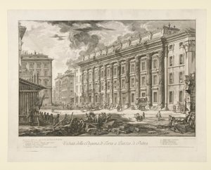 Ansicht des Zollhauses auf der Piazza di Pietra, aus Vedute di Roma