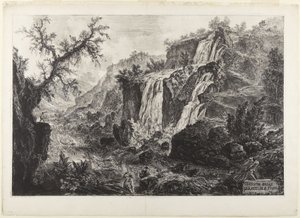 Veduta delle Cascatelle di Tivoli (Die kleinen Wasserfälle von Tivoli) von Giovanni Battista Piranesi