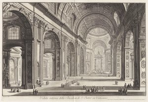Innenansicht der Basilika von Sankt Peter im Vatikan, aus Vedute di Roma