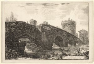 Ansicht der Ponte Lugano am Anio, aus Ansichten von Rom