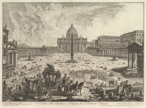 Ansicht des Petersdoms und des Petersplatzes im Vatikan, aus Vedute di Roma (Römische Ansichten) von Giovanni Battista Piranesi