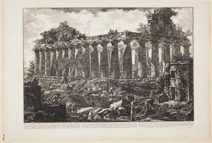 Ansicht eines weiteren Tempels in der Stadt Paestum, von dem allgemein angenommen wird, dass er Juno geweiht war [...] von Giovanni Battista Piranesi