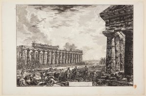 Ansicht der 18 seitlichen Säulen, von der den auf der ersten Tafel gezeigten Säulen gegenüberliegenden Seite gezeichnet [...] von Giovanni Battista Piranesi