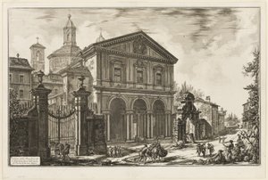 Ansicht der Basilika San Sebastiano fuori delle mura [St. Sebastian außerhalb der Mauern] an der Via Appia, aus Ansichten von Rom von Giovanni Battista Piranesi
