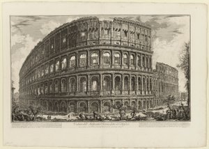 Ansicht des Flavischen Amphitheaters, genannt das Kolosseum, aus Ansichten von Rom von Giovanni Battista Piranesi