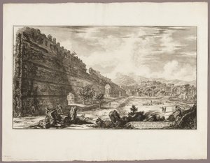Ansicht der Überreste des Prätorianerforts [die Poecile], Hadrians Villa, Tivoli, aus Ansichten von Rom