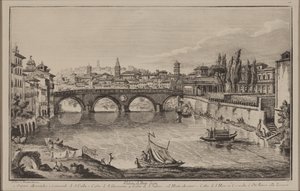 Ansicht der Sisto-Brücke, ca. 1778-92 (Radierung) von Giovanni Battista Piranesi