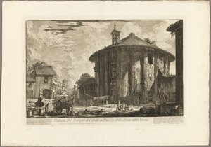 Ansicht des Tempels der Kybele auf der Piazza der Bocca della Verità, aus Ansichten von Rom