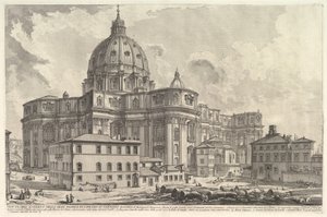 Ansicht des Äußeren des Petersdoms im Vatikan, aus Vedute di Roma, ca. 1748 von Giovanni Battista Piranesi