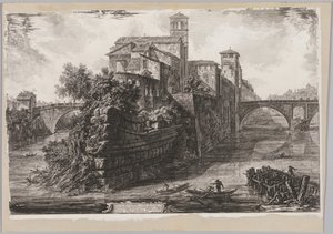 Ansichten von Rom: Die Isola Tiberina, 1775