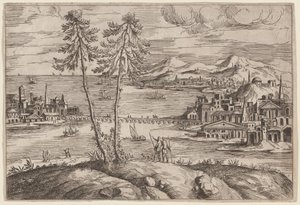 Landschaft mit zwei Bäumen
