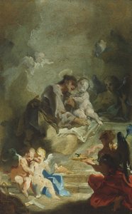 Der heilige Antonius von Padua, der das Christkind anbetet, ca. 1730