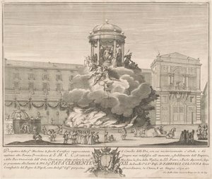 Die Prima Macchina für die Chinea von 1732: Der Rat der Götter