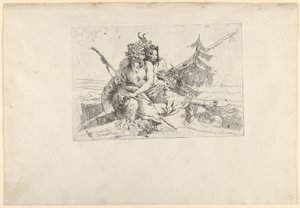 Bacchantin, Satyr und Faunin, aus den Scherzi, ca. 1740 von Giovanni Battista Tiepolo