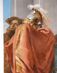 Detail von Agamemnon, aus Das Opfer der Iphigenie, aus der Eingangshalle in der Palazzina